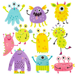 Monsters Are Cute Embroidery Designs by Echidna
