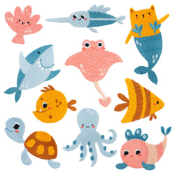 My Underwater Friends 2 Embroidery Designs by Echidna