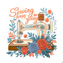 Sewing Keeps Me Going Embroidery Design by Echidna