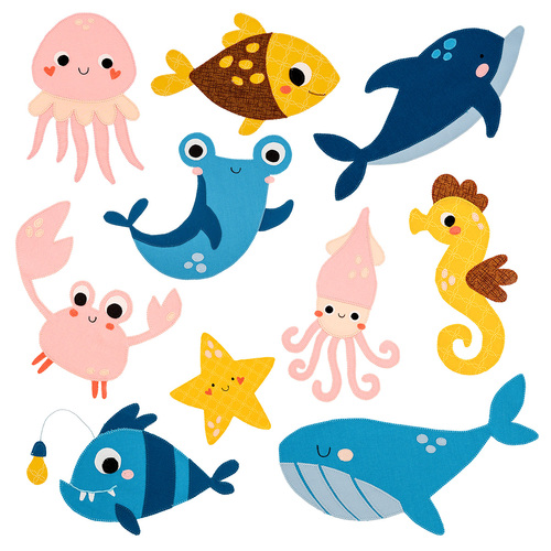 My Underwater Friends 1 Sewing Applique Designs by Echidna