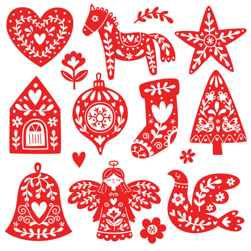 Folk Christmas SVG Designs by Echidna