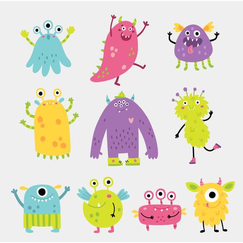 Monsters Are Cute SVG Designs by Echidna