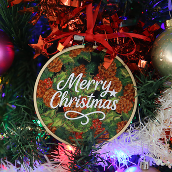 HTV Christmas Hoop Ornament project